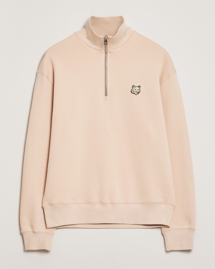 Herren | Pullover | Maison Kitsuné | Tonal Fox Head Half Zip Sweatshirt Smoke Beige