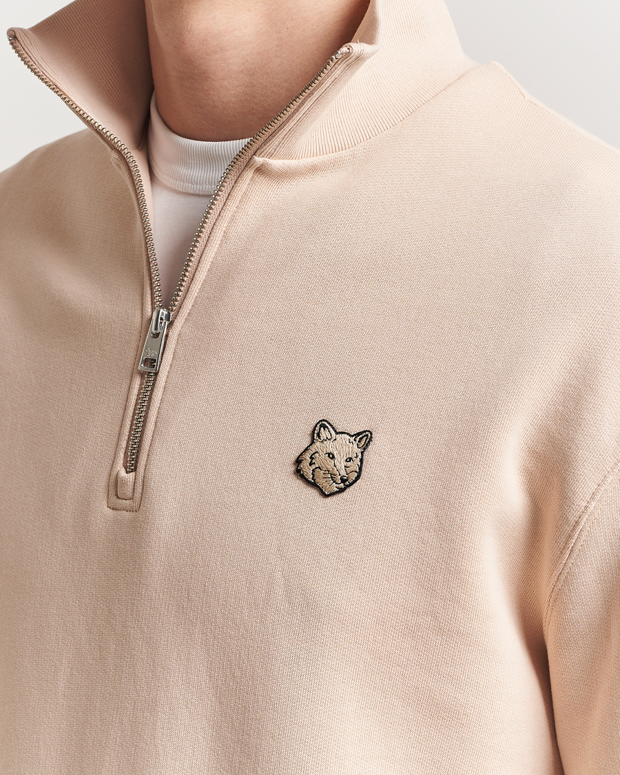 Herren | Pullover | Maison Kitsuné | Tonal Fox Head Half Zip Sweatshirt Smoke Beige