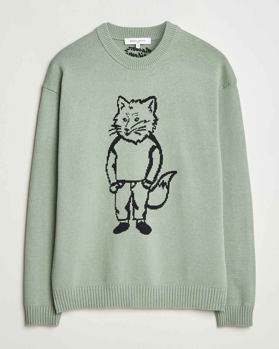 Herren | Pullover | Maison Kitsuné | Dressed Fox Knitted Sweater Vert De Gris