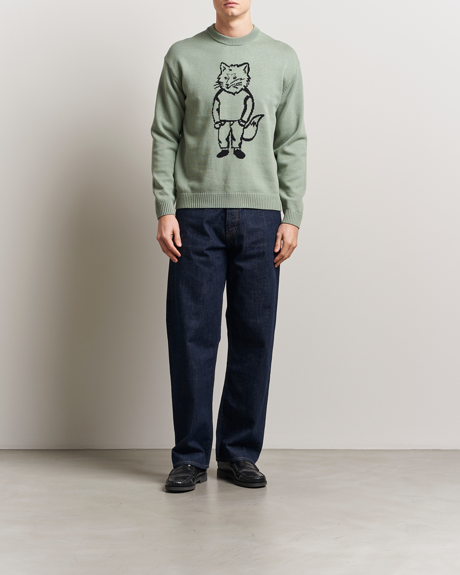 Herren | Pullover | Maison Kitsuné | Dressed Fox Knitted Sweater Vert De Gris