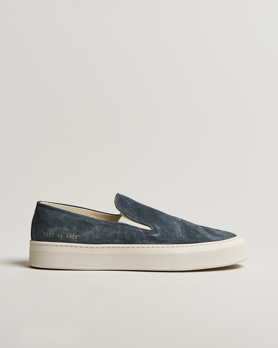 Herren | Common Projects Suede Slip On Sneaker Navy | Common Projects | Suede Slip On Sneaker Navy