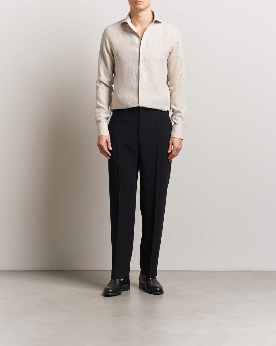 Herren | Hemden | 100Hands | Cut Away Linen Shirt Oatmeal