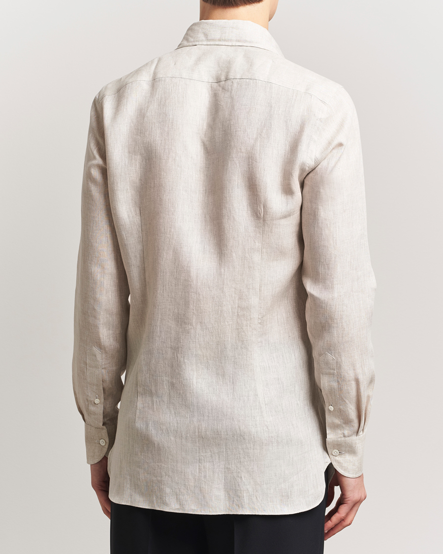 Herren | Hemden | 100Hands | Cut Away Linen Shirt Oatmeal