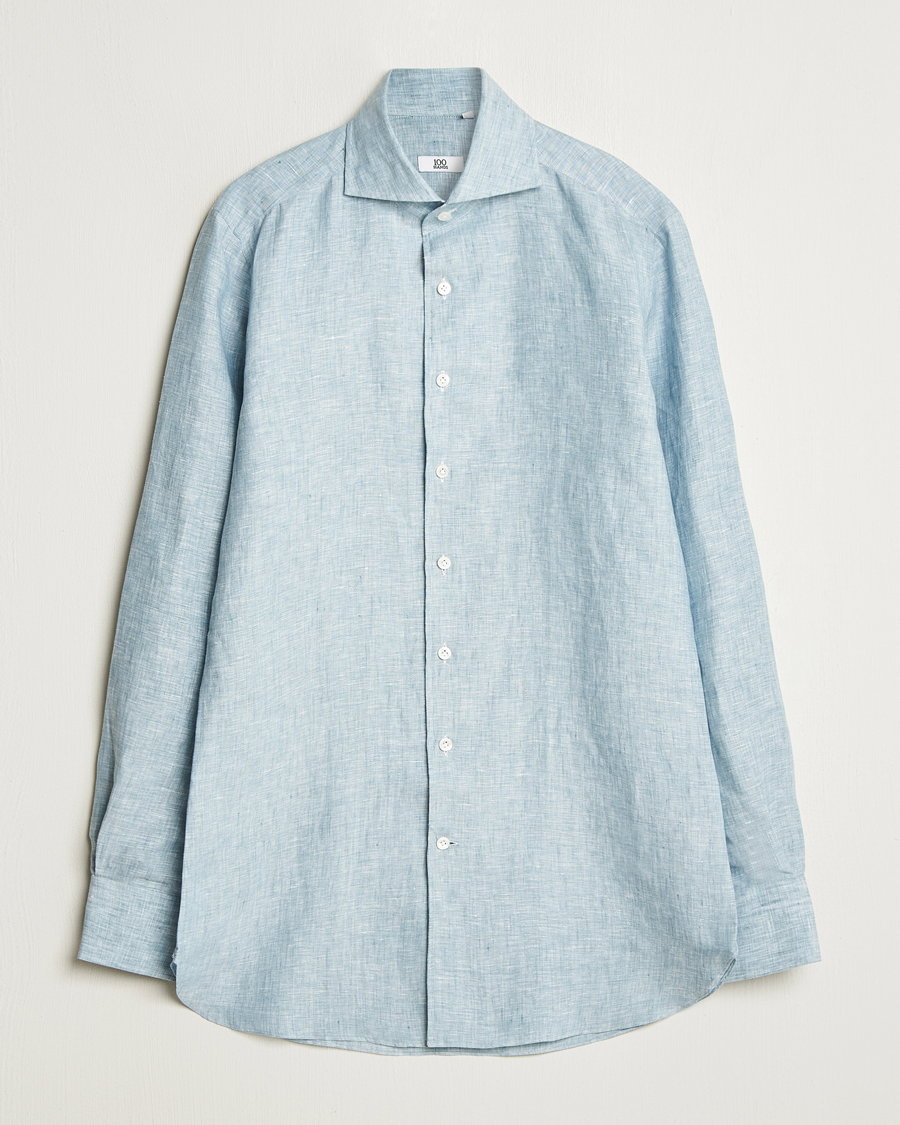 Herren | Hemden | 100Hands | Cut Away Linen Shirt Blue