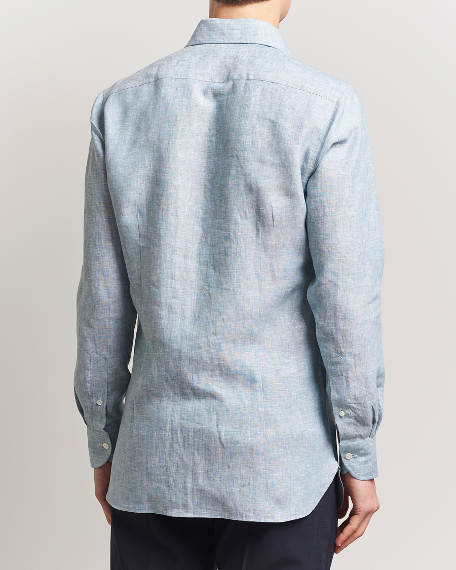 Herren | Hemden | 100Hands | Cut Away Linen Shirt Blue