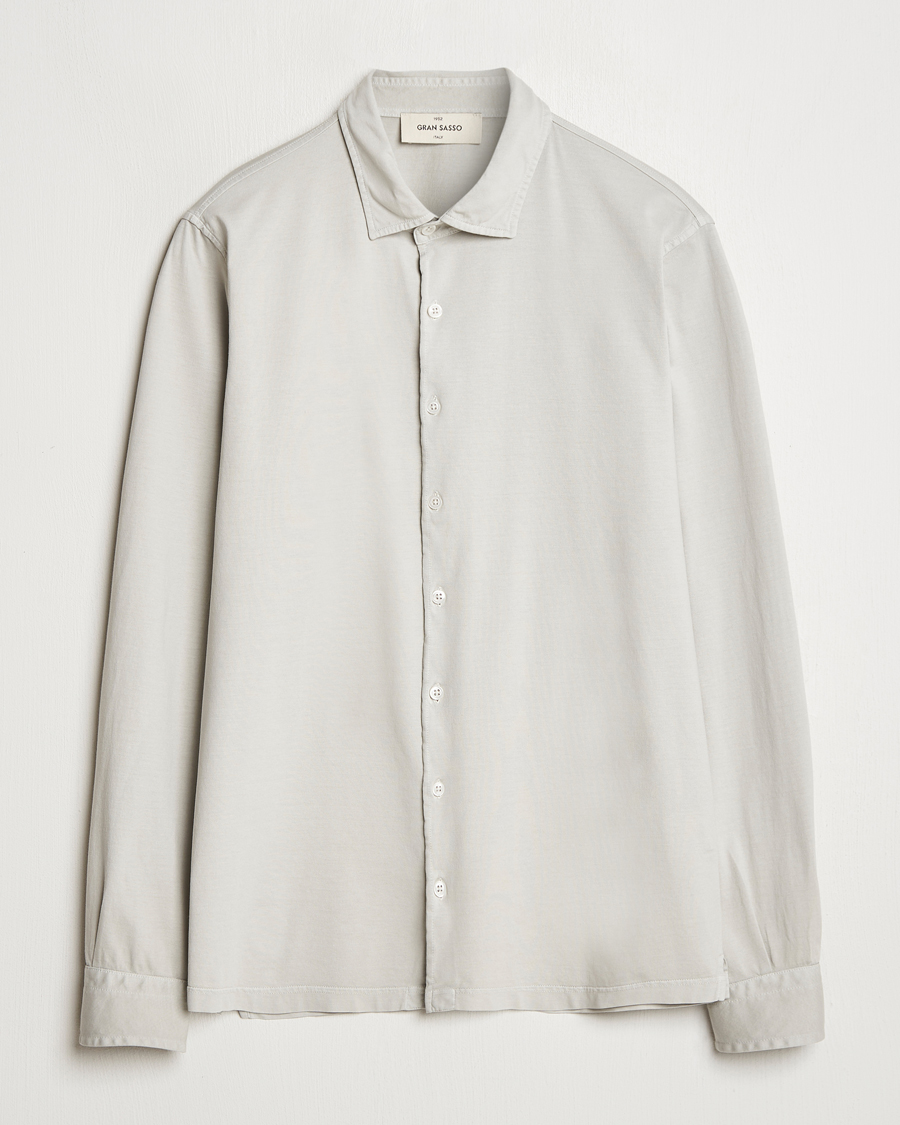 Herren | Hemden | Gran Sasso | Washed Cotton Jersey Shirt Beige