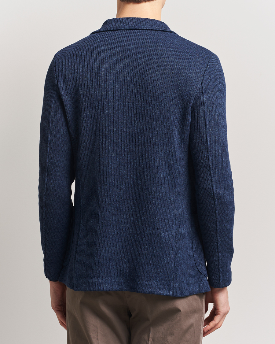 Herren | Sakkos | Gran Sasso | Linen/Cotton Knitted Blazer Navy Melange