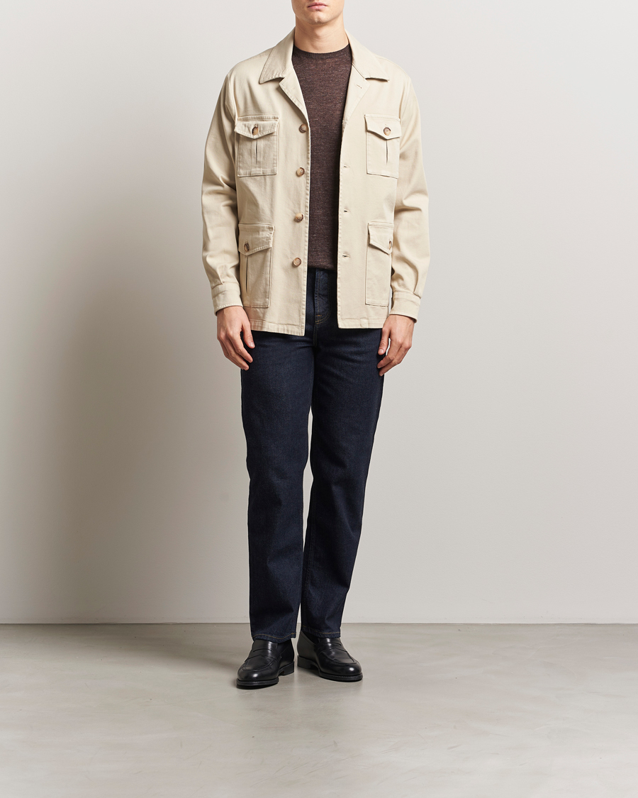 Herren | Jacken | Gran Sasso | Cotton Twill Safari Jacket Beige