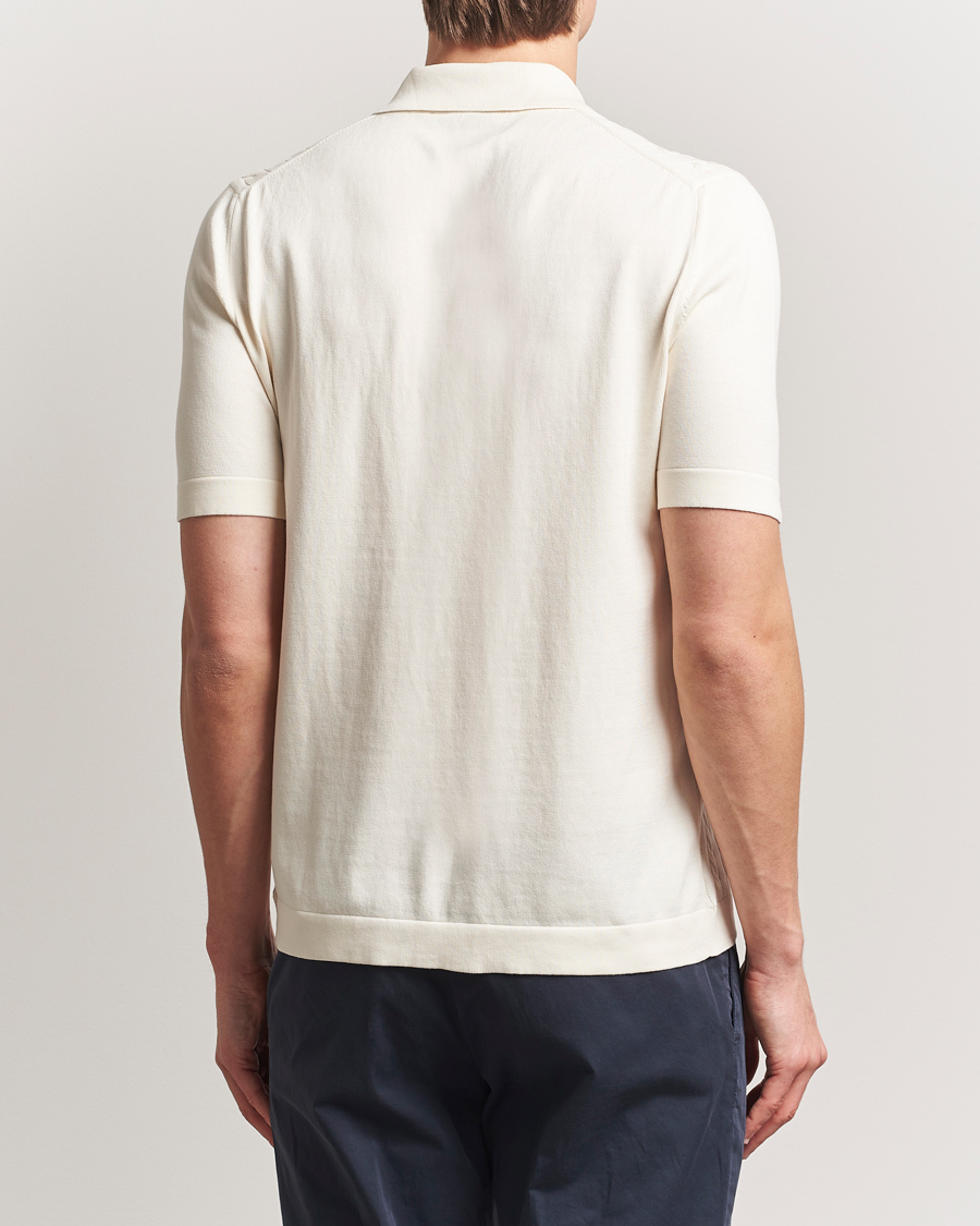 Herren | Hemden | Gran Sasso | Cotton Cable Knitted Short Sleeve Shirt Cream