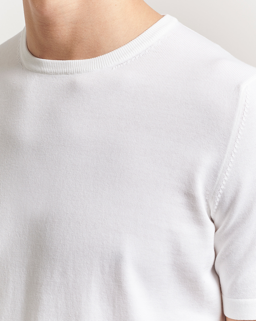 Herren | T-Shirts | Gran Sasso | Cotton Knitted Crew Neck T-Shirt White