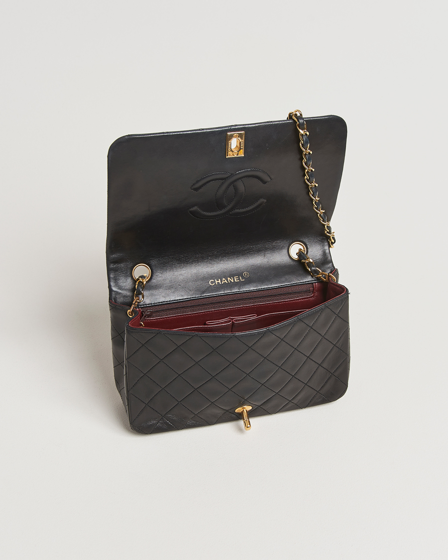 Herren | Chanel Pre-Owned Classic Single Flap Bag Lambskin Black | Chanel Pre-Owned | Classic Single Flap Bag Lambskin Black