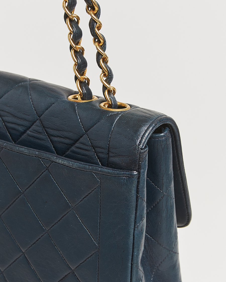 Herren | Chanel Pre-Owned Classic Medium Single Flap Bag Lambskin Navy | Chanel Pre-Owned | Classic Medium Single Flap Bag Lambskin Navy