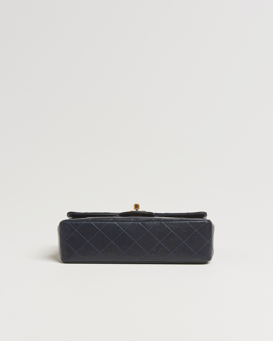 Herren | Chanel Pre-Owned Classic Small Double Flap Bag Lambskin Navy | Chanel Pre-Owned | Classic Small Double Flap Bag Lambskin Navy