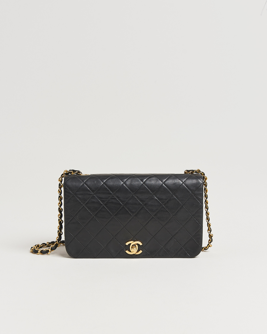 Herren | Chanel Pre-Owned Classic Single Flap Bag Lambskin Black | Chanel Pre-Owned | Classic Single Flap Bag Lambskin Black