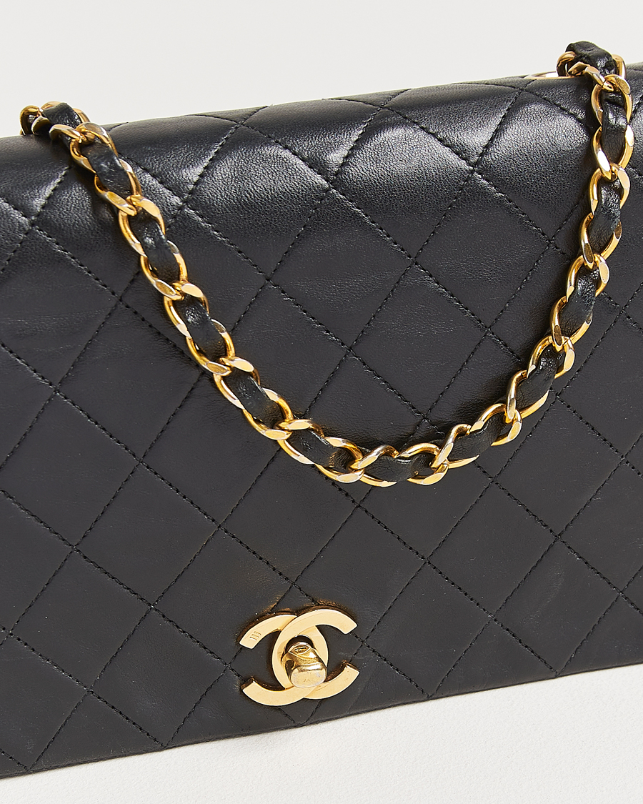 Herren | Chanel Pre-Owned Classic Single Flap Bag Lambskin Black | Chanel Pre-Owned | Classic Single Flap Bag Lambskin Black