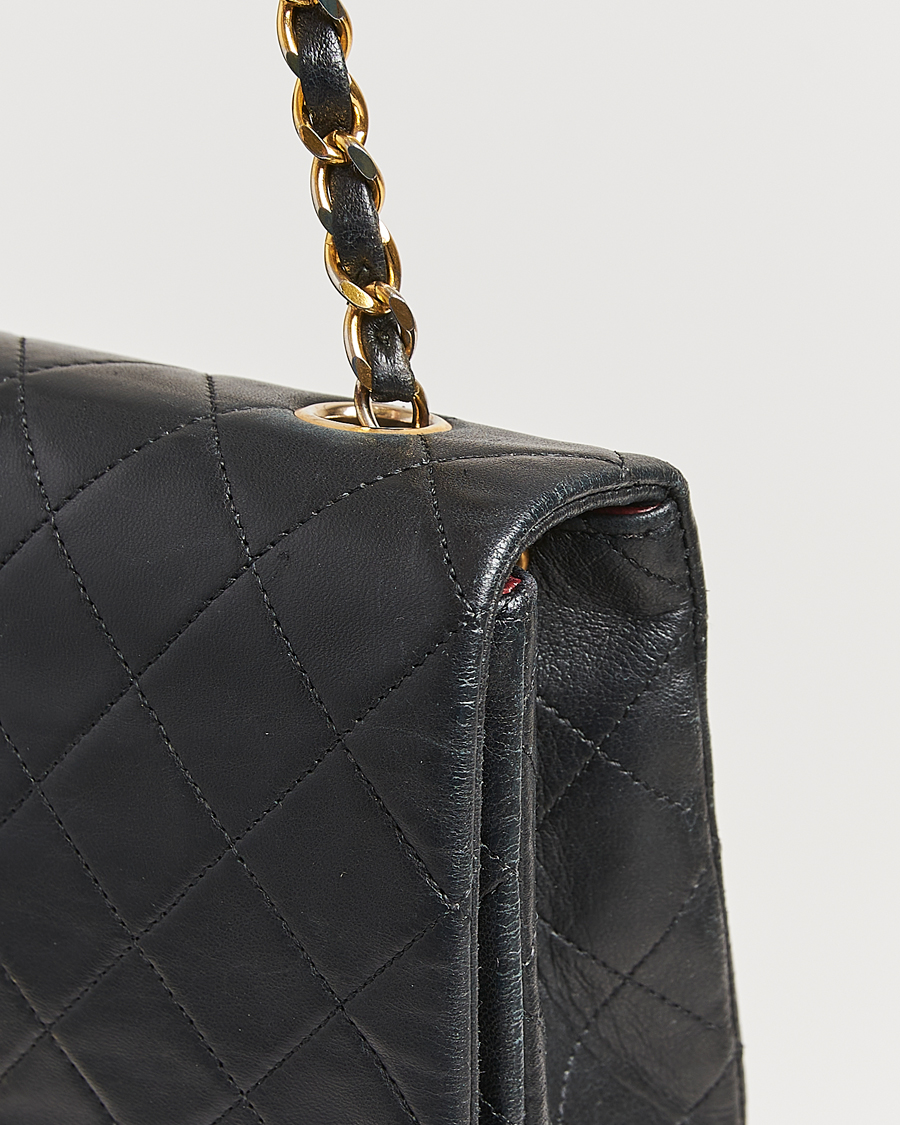 Herren | Chanel Pre-Owned Classic Single Flap Bag Lambskin Black | Chanel Pre-Owned | Classic Single Flap Bag Lambskin Black