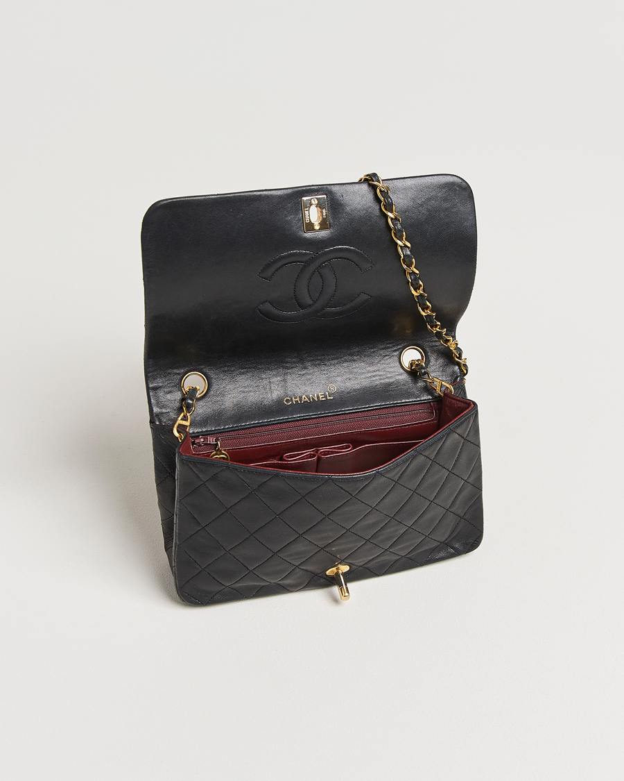 Herren | Chanel Pre-Owned Classic Single Flap Bag Lambskin Black | Chanel Pre-Owned | Classic Single Flap Bag Lambskin Black