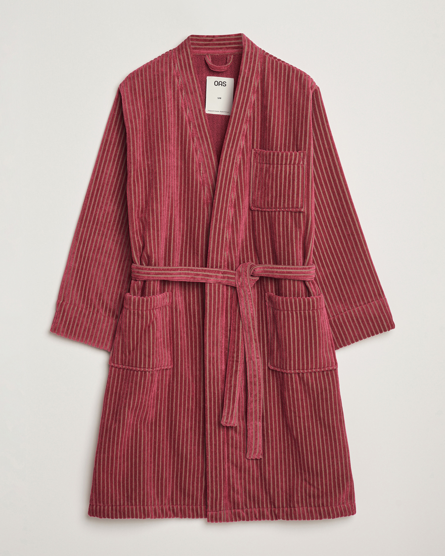 Herren | Schlafanzüge & Bademäntel | OAS | Striped Velour Robe Botanico