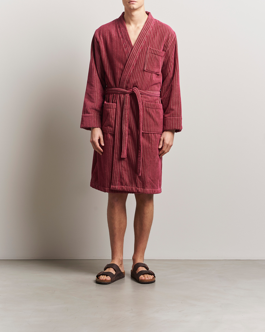 Herren | Schlafanzüge & Bademäntel | OAS | Striped Velour Robe Botanico