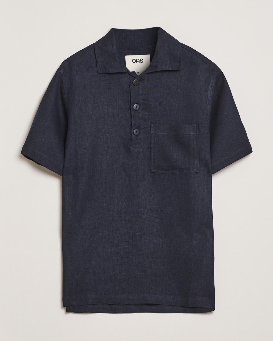 Herren | Hemden | OAS | Cuba Linen Shirt Dark Navy