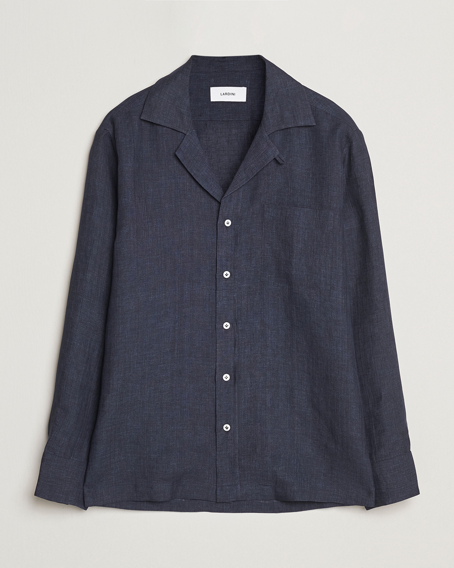 Herren | Hemden | Lardini | Paul Linen Resort Shirt Navy
