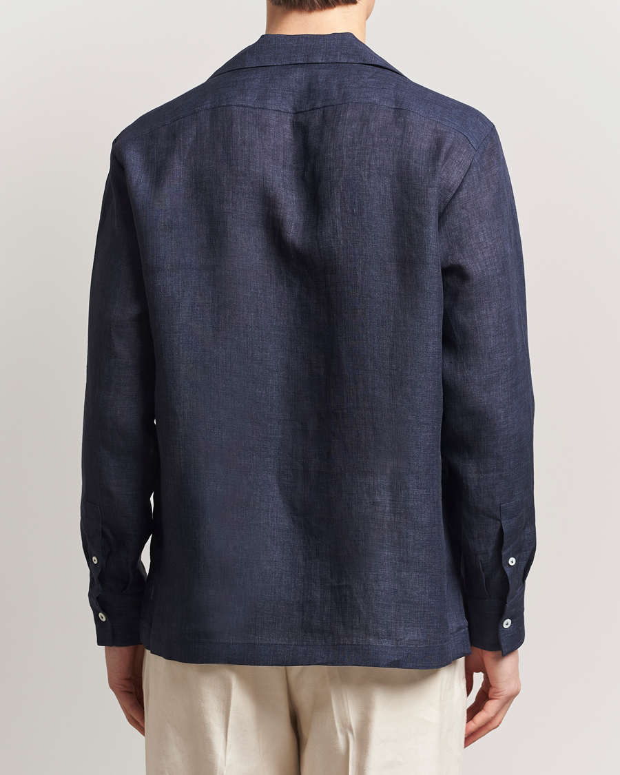 Herren | Hemden | Lardini | Paul Linen Resort Shirt Navy