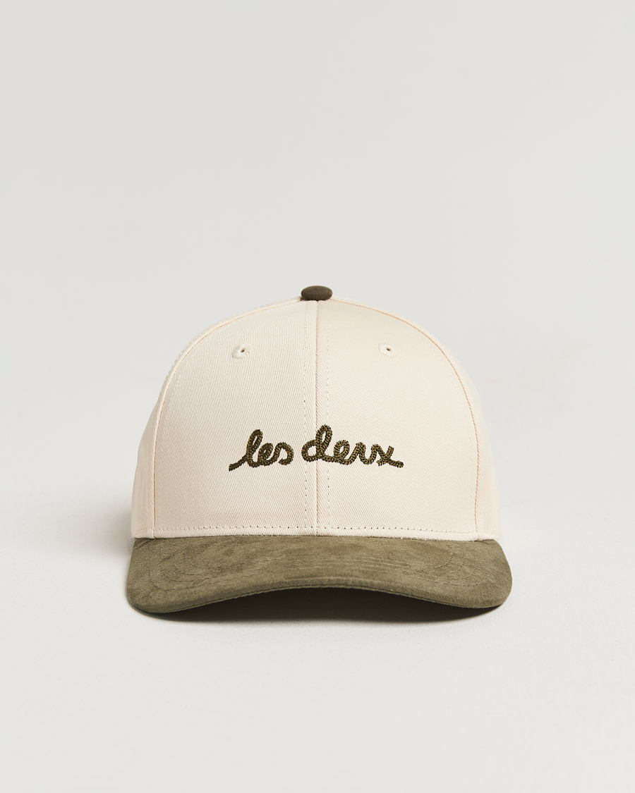 Herren | Les Deux Brad Contrast Suede Baseball Cap Ivory | LES DEUX | Brad Contrast Suede Baseball Cap Ivory