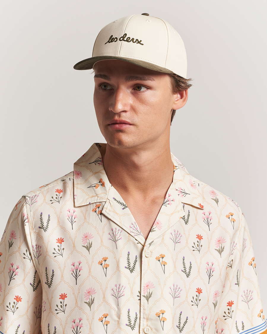 Herren | Les Deux Brad Contrast Suede Baseball Cap Ivory | LES DEUX | Brad Contrast Suede Baseball Cap Ivory