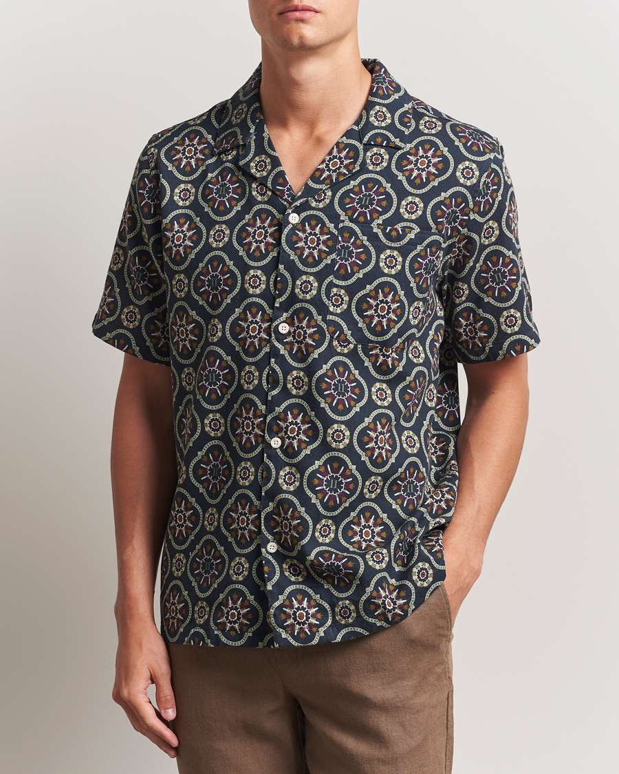 Herren | Hemden | LES DEUX | Lucas AOP Tapestry Shirt Dark Navy