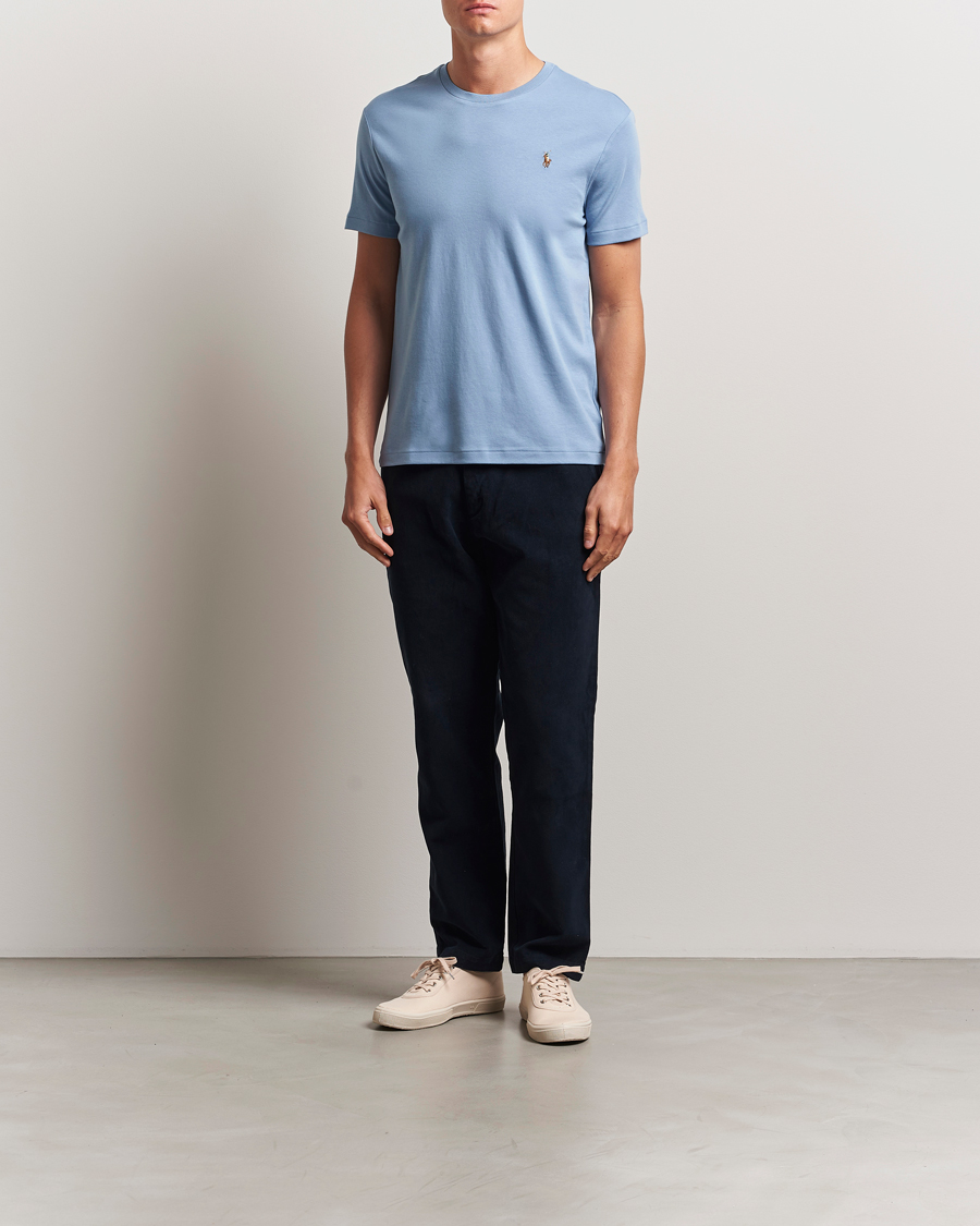 Herren | T-Shirts | Polo Ralph Lauren | Luxury Pima Cotton Crew Neck T-Shirt Channel Blue