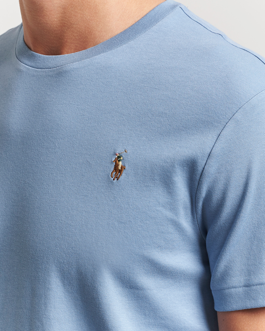 Herren | T-Shirts | Polo Ralph Lauren | Luxury Pima Cotton Crew Neck T-Shirt Channel Blue