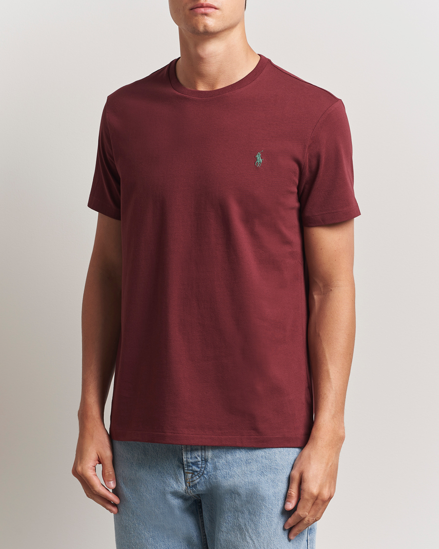 Herren | T-Shirts | Polo Ralph Lauren | Custom Slim Fit Crew Neck T-Shirt Red Wine