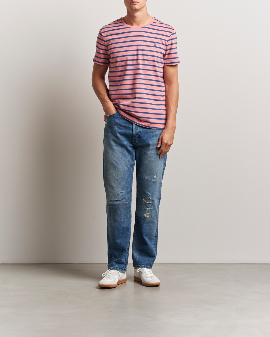 Herren | T-Shirts | Polo Ralph Lauren | Custom Slim Fit Striped Tee Desert Rose/Old Royal