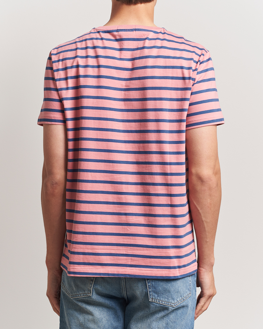 Herren | T-Shirts | Polo Ralph Lauren | Custom Slim Fit Striped Tee Desert Rose/Old Royal