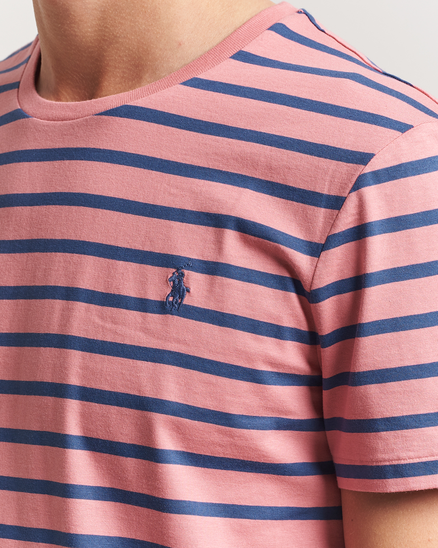 Herren | T-Shirts | Polo Ralph Lauren | Custom Slim Fit Striped Tee Desert Rose/Old Royal