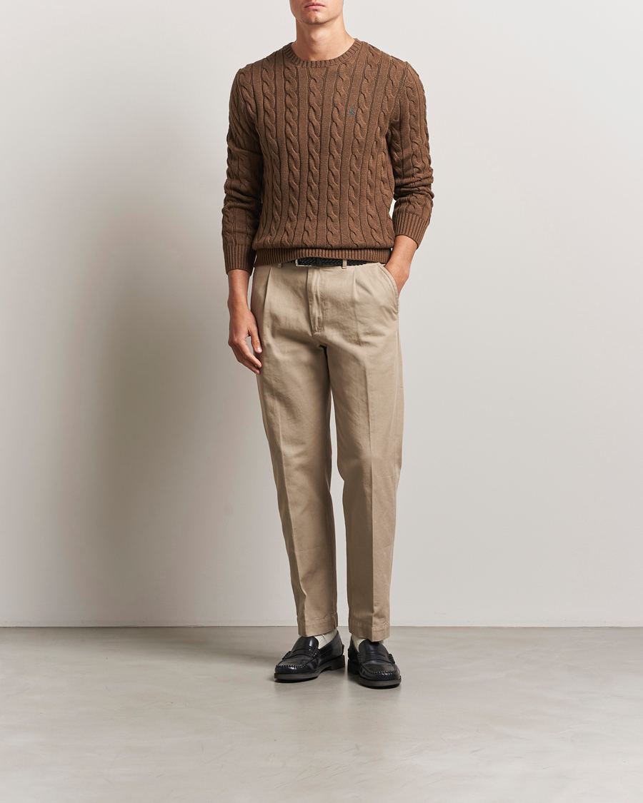 Herren | Pullover | Polo Ralph Lauren | Cotton Cable Pullover Coffee Brown Heather