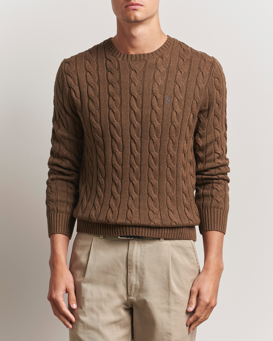 Herren | Pullover | Polo Ralph Lauren | Cotton Cable Pullover Coffee Brown Heather