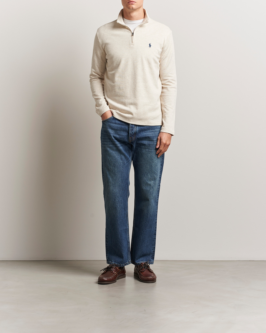 Herren | Pullover | Polo Ralph Lauren | Cotton/Nylon Half Zip Chalk Heather