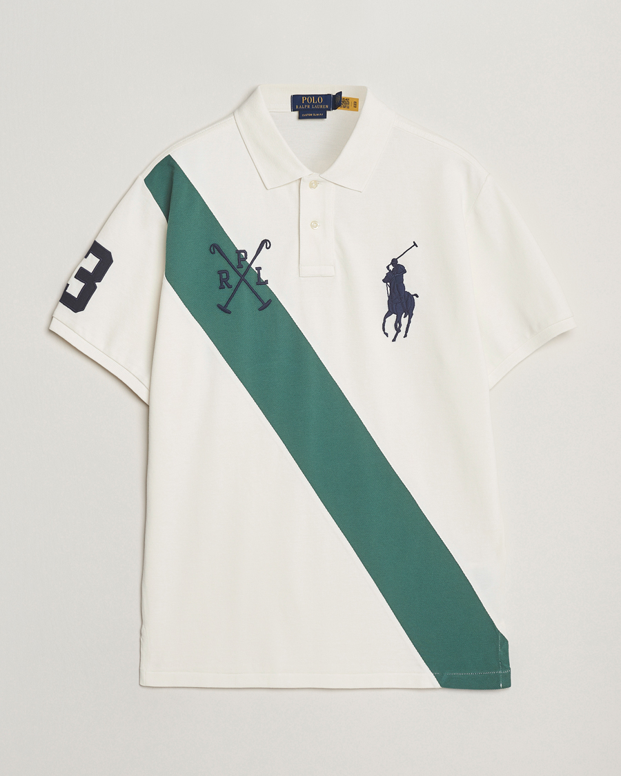 Herren | Poloshirts | Polo Ralph Lauren | Custom Slim Diagonal Stripe Polo Nevis/Washed Forest