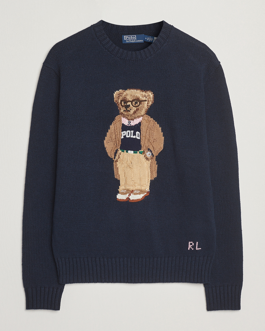 Herren | Pullover | Polo Ralph Lauren | Linen/Cotton Bear Pullover Bear Navy