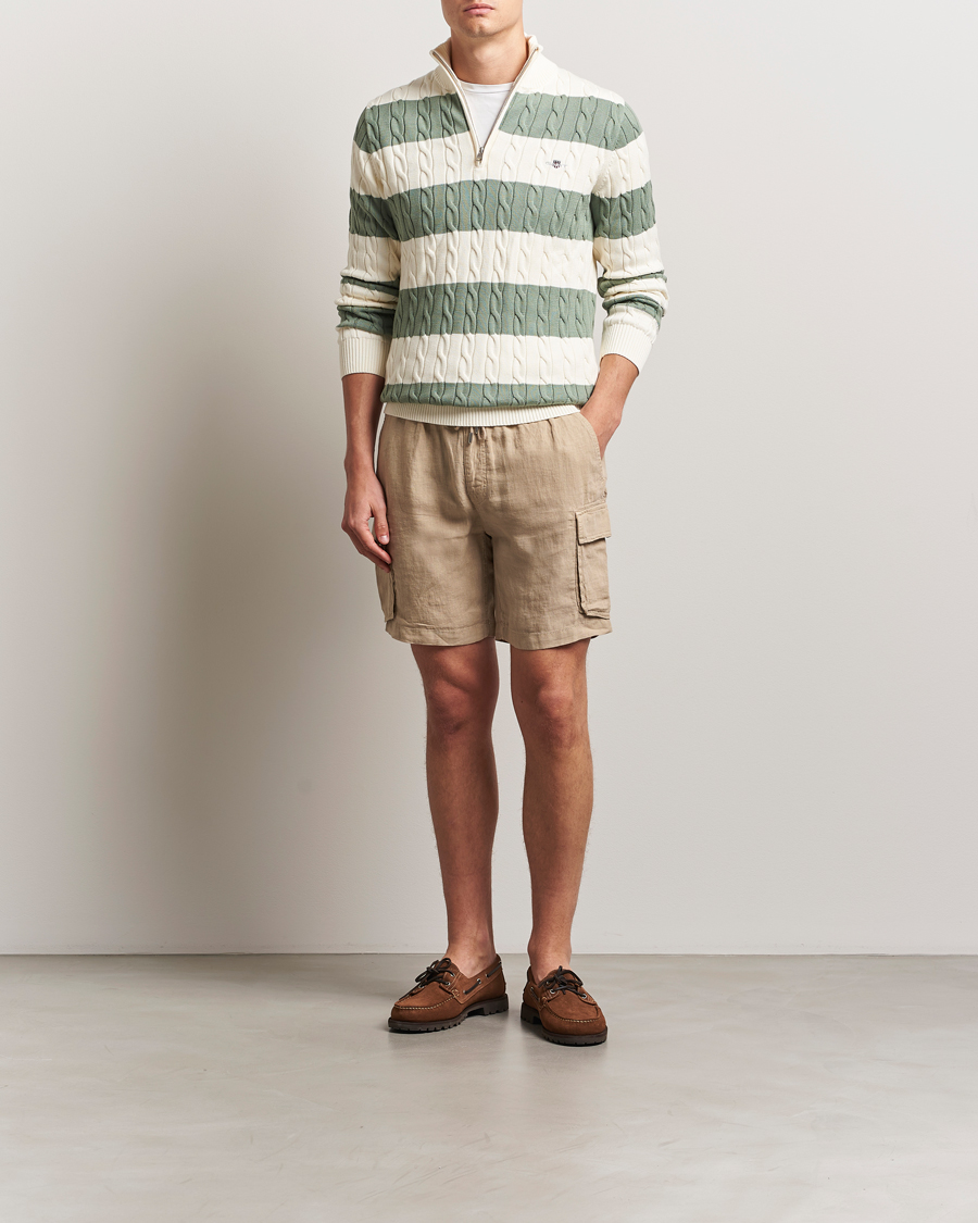 Herren | Shorts | GANT | Regular Fit Linen Cargo Shorts Concrete Beige