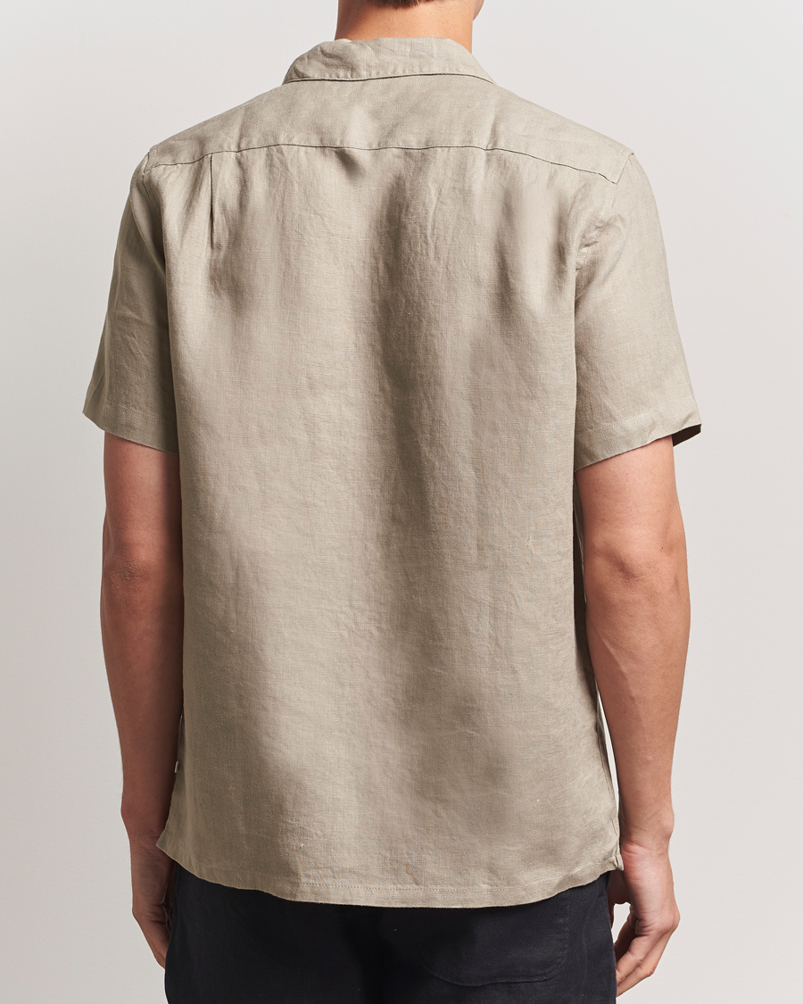 Herren | Hemden | Samsøe Samsøe | Avan Linen Short Sleeve Shirt Greige