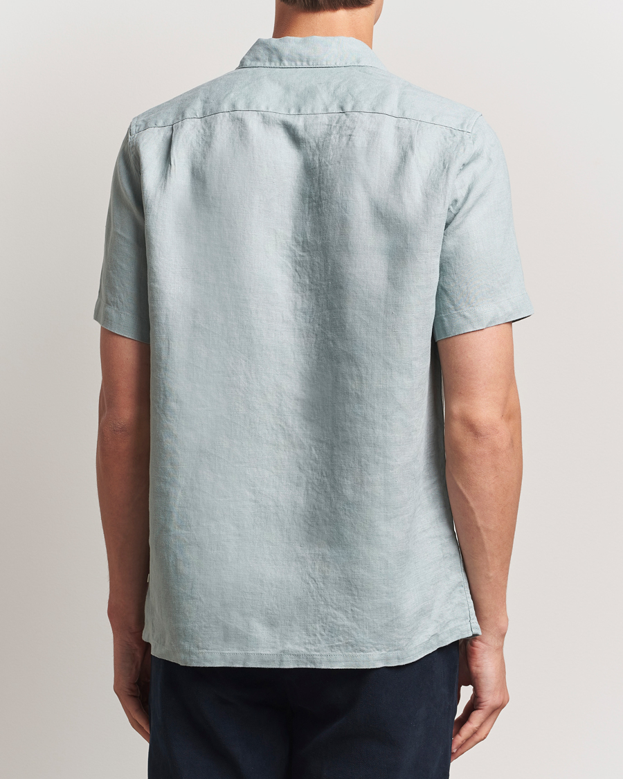 Herren | Hemden | Samsøe Samsøe | Avan Linen Short Sleeve Shirt Abyss Green