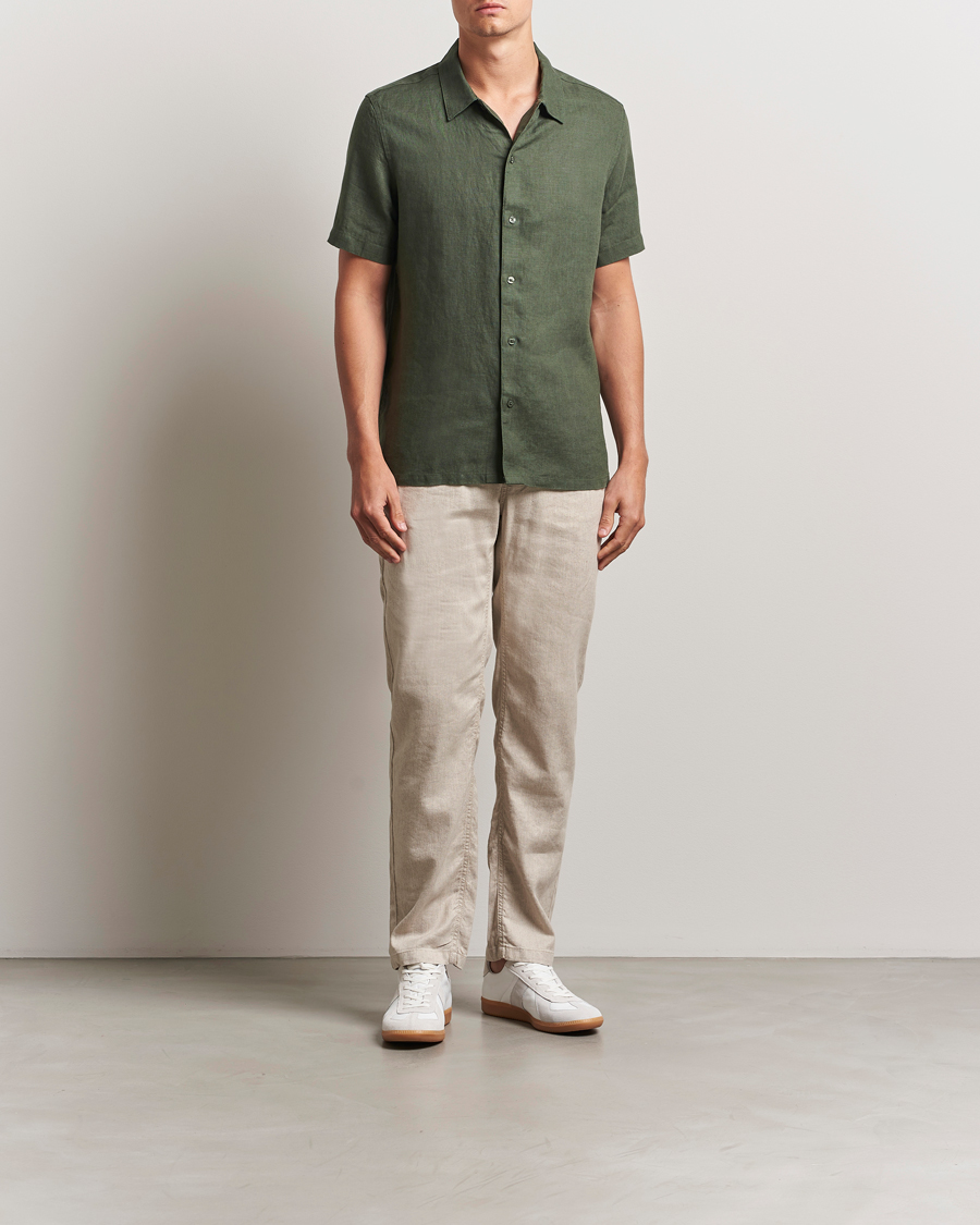 Herren | Hemden | Samsøe Samsøe | Avan Linen Short Sleeve Shirt Climbing Ivy