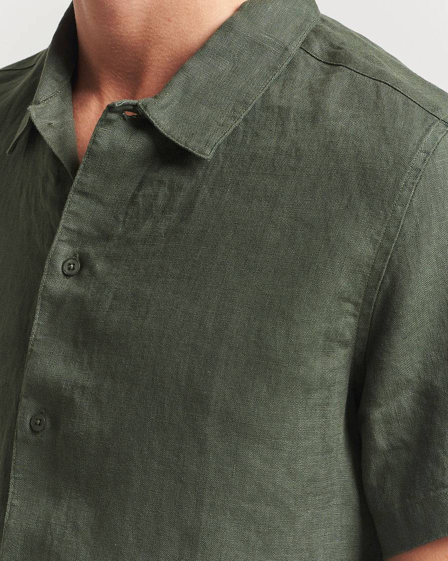 Herren | Hemden | Samsøe Samsøe | Avan Linen Short Sleeve Shirt Climbing Ivy