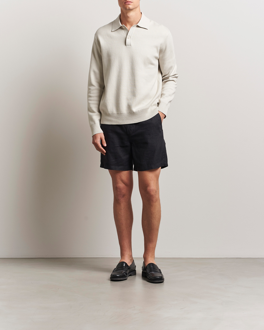 Herren | Shorts | Samsøe Samsøe | Jabari Linen Drawstring Shorts Black