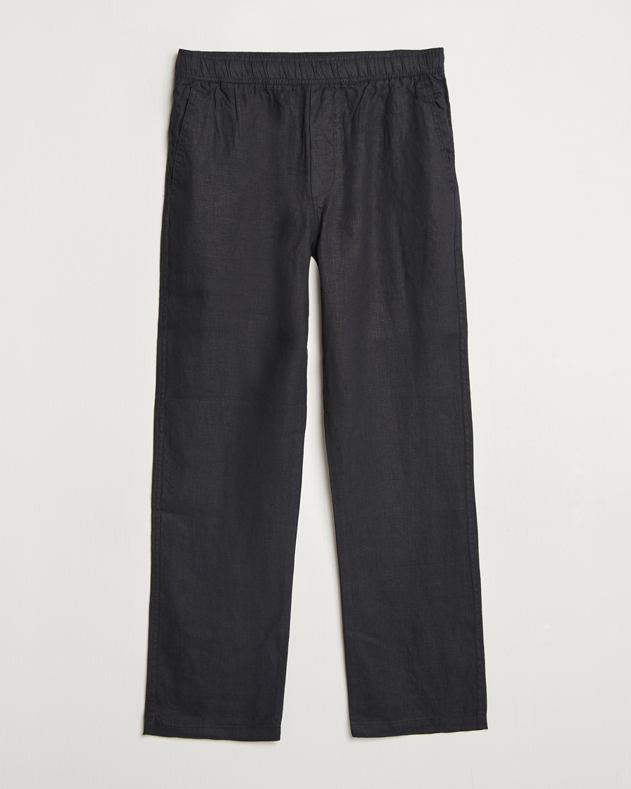 Herren | Hosen | Samsøe Samsøe | Jabari Linen Drawstring Trousers Black