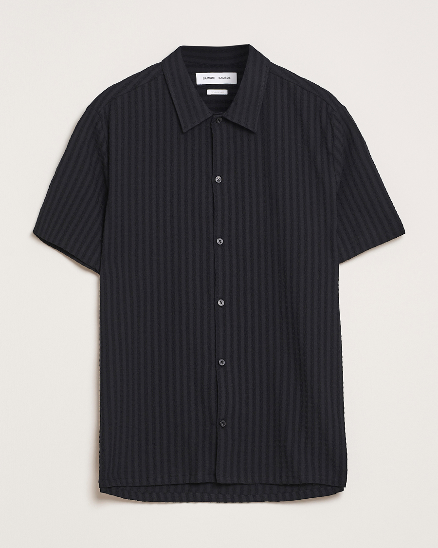 Herren | Hemden | Samsøe Samsøe | Avan Structured Short Sleeve Shirt Black