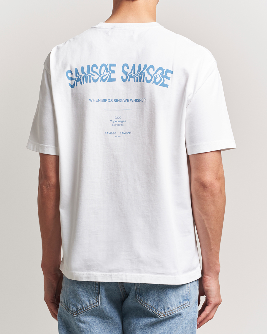 Herren | T-Shirts | Samsøe Samsøe | Printed Swirl Crew Neck T-Shirt White