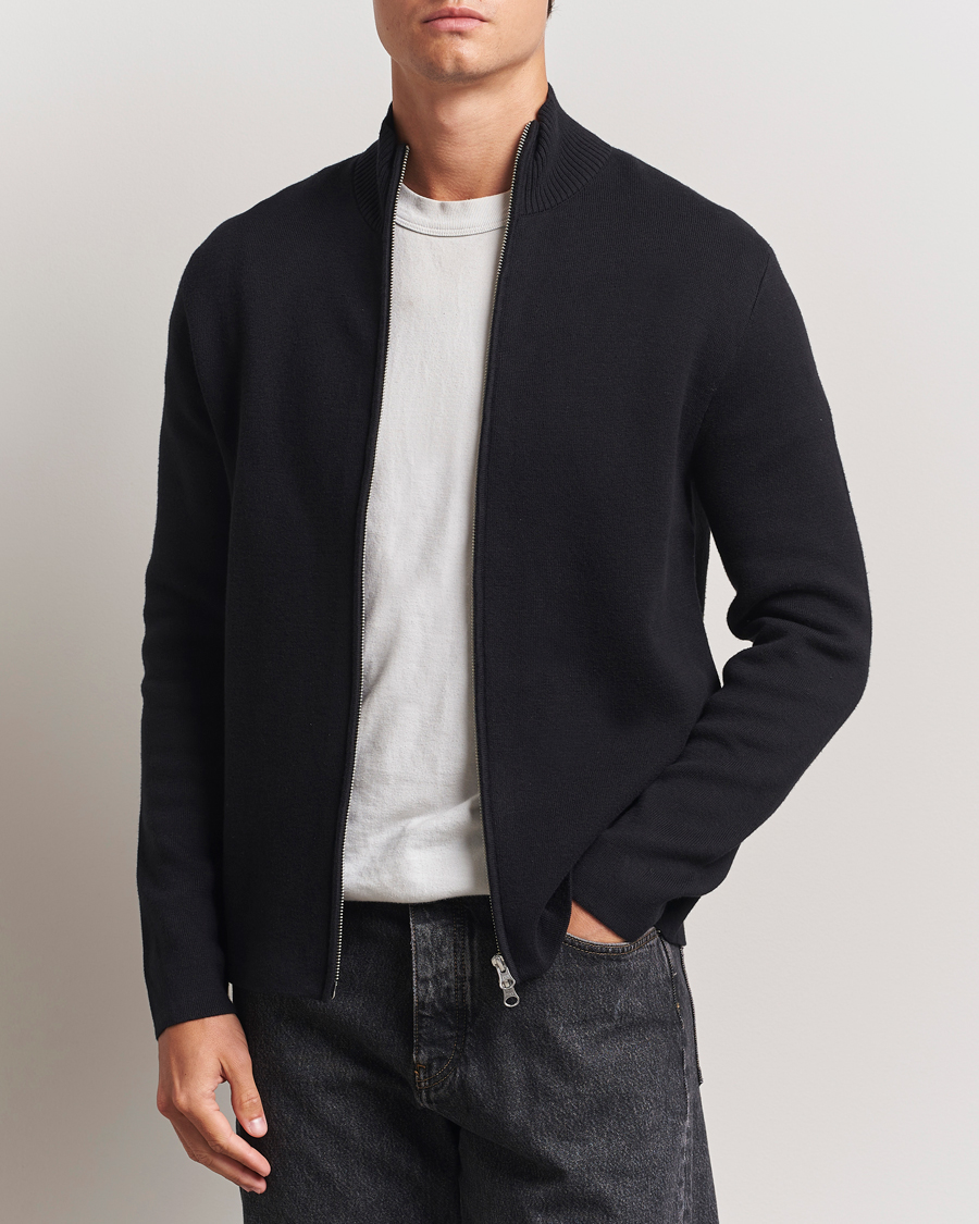 Herren | Pullover | Samsøe Samsøe | Niklas Full Zip Sweater Black
